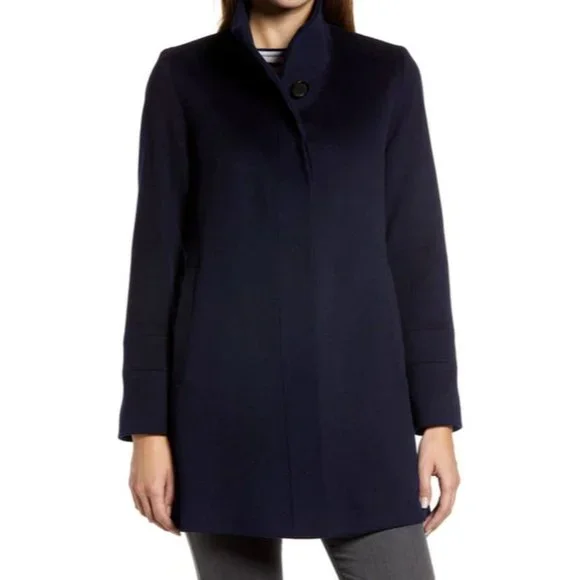 Loro Piana Wool Fleurette Stand Collar Wool Car Coat FLEURETTE